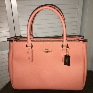 NWT COACH Surrey Leather Carryall  in Light Coral